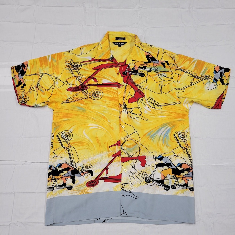 KOMAN Sport 90s Vintage scotter graphic short sleeve shirt size M‎